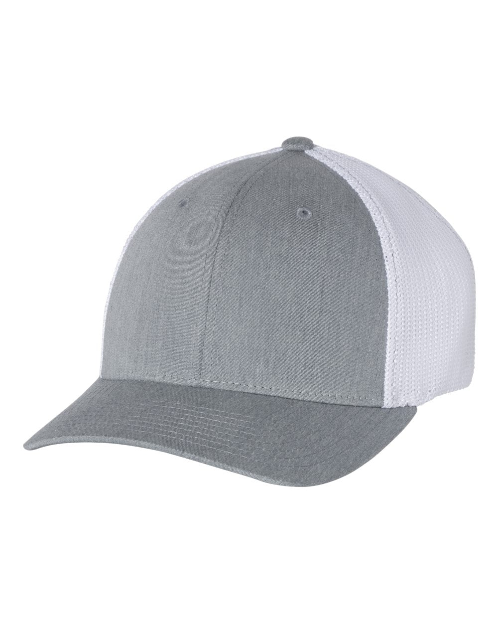 Fitted Trucker with R-Flex - Heather Gray / White