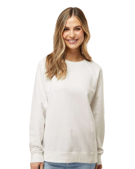 Unisex Lightweight Loopback Terry Crew - Bone