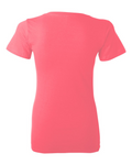 Ladies' Jersey Short-Sleeve Deep V-Neck T-Shirt - Neon Pink