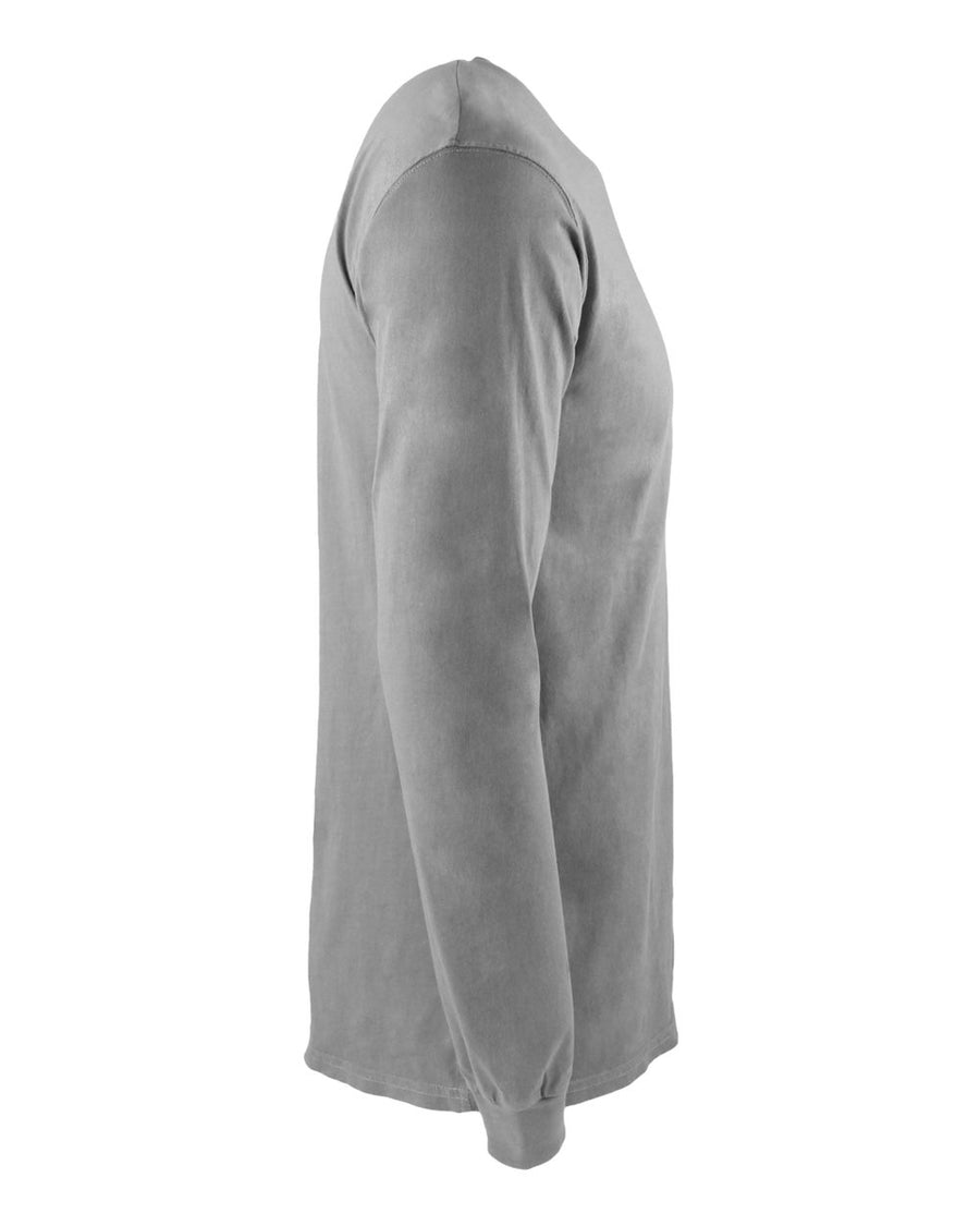 Unisex Inspired Dye Long-Sleeve Crew with Pocket - Lead