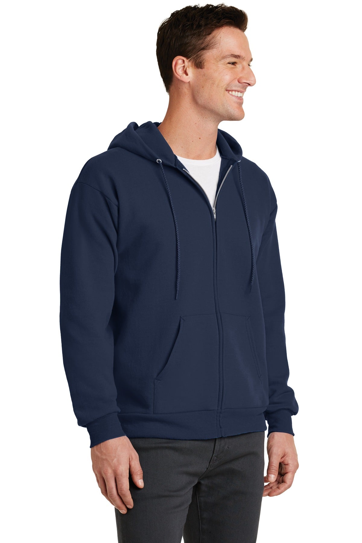 Unisex Core Fleece Full-Zip Hoodie - Navy