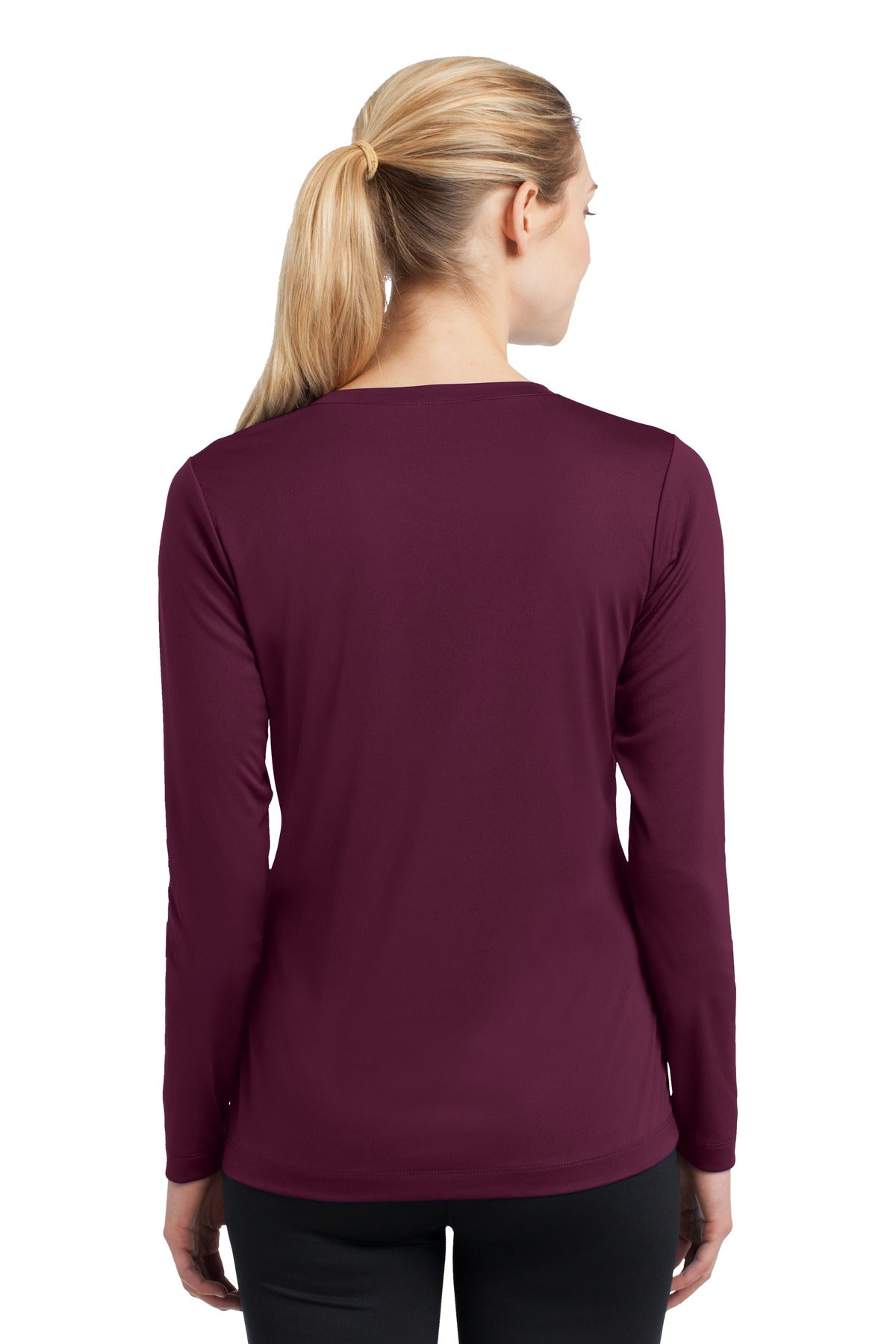 Women's Long Sleeve PosiCharge Competitor V-Neck Tee - Maroon