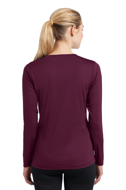 Women's Long Sleeve PosiCharge Competitor V-Neck Tee - Maroon