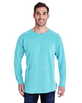 Unisex French Terry Crew With Pocket - Lagoon Blue