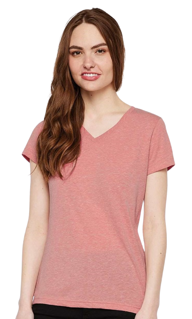 Women's Harborside Melange V-Neck T-Shirt - Mauvelous Melange