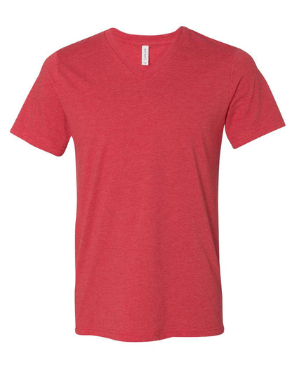 Unisex Jersey Short-Sleeve V-Neck T-Shirt - Heather Red