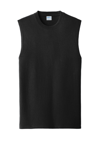 Unisex Core Cotton Sleeveless Tee - Jet Black