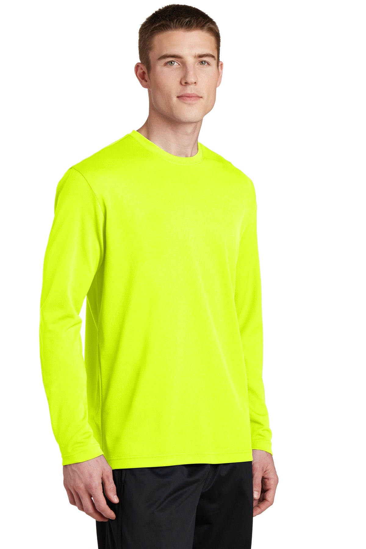 Unisex PosiCharge RacerMesh Long Sleeve Tee - Neon Yellow