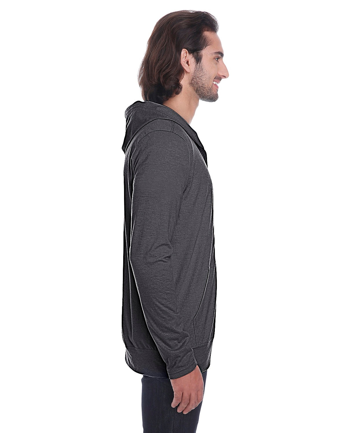 Unisex Triblend Full-Zip Jacket - Heather Dark Gray