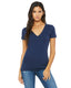 Bella + Canvas B6035 - Ladies' Jersey Short-Sleeve Deep V-Neck T-Shirt - Navy