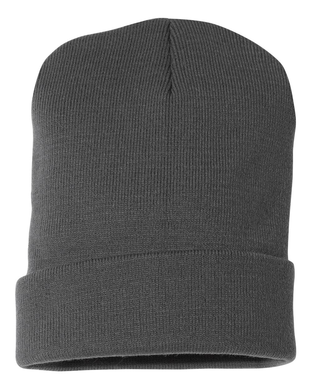 100% Acrylic Knit Cuff Beanie - Graphite