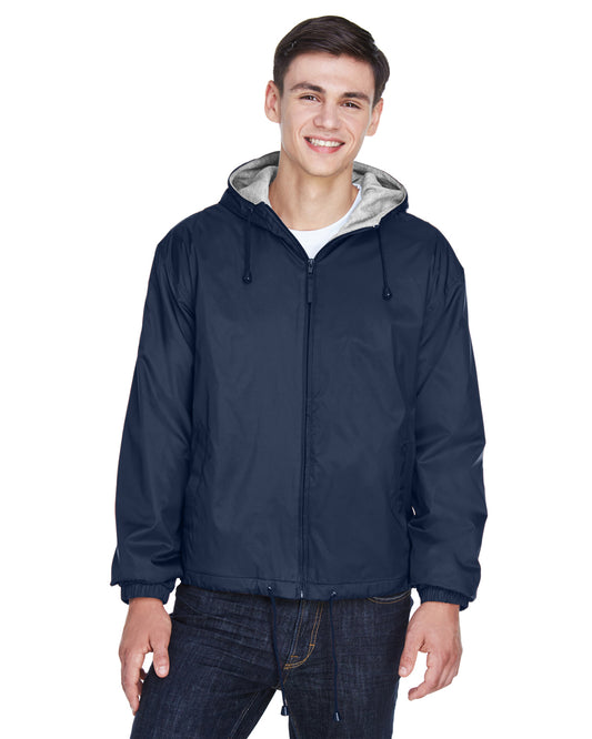 Unisex Fleece-Lined Hooded Jacket - Navy