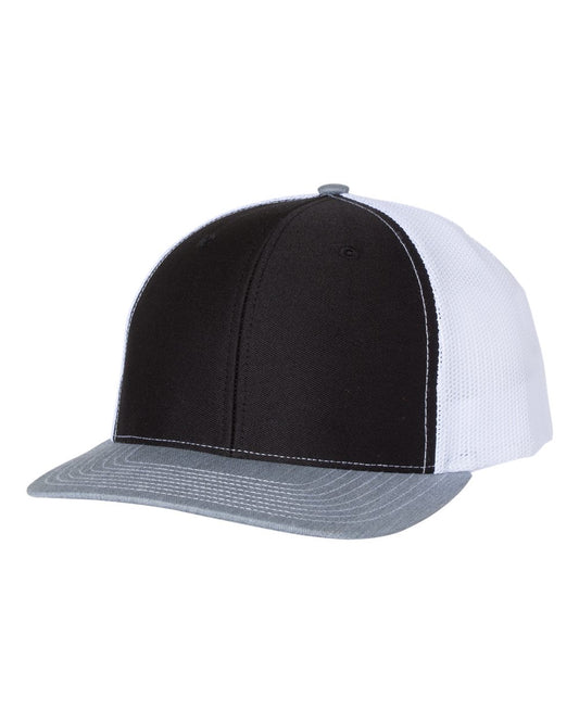 Snapback Trucker Cap - Black / White / Heather Gray