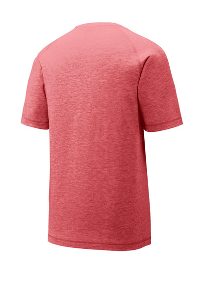 Unisex PosiCharge Tri-Blend Wicking Raglan Tee - True Red Heather