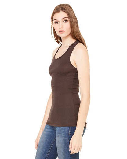 Women's Sheer Mini Rib Racerback Tank - Chocolate