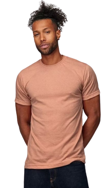 Unisex Poly-Rich Tee - Heather Peach
