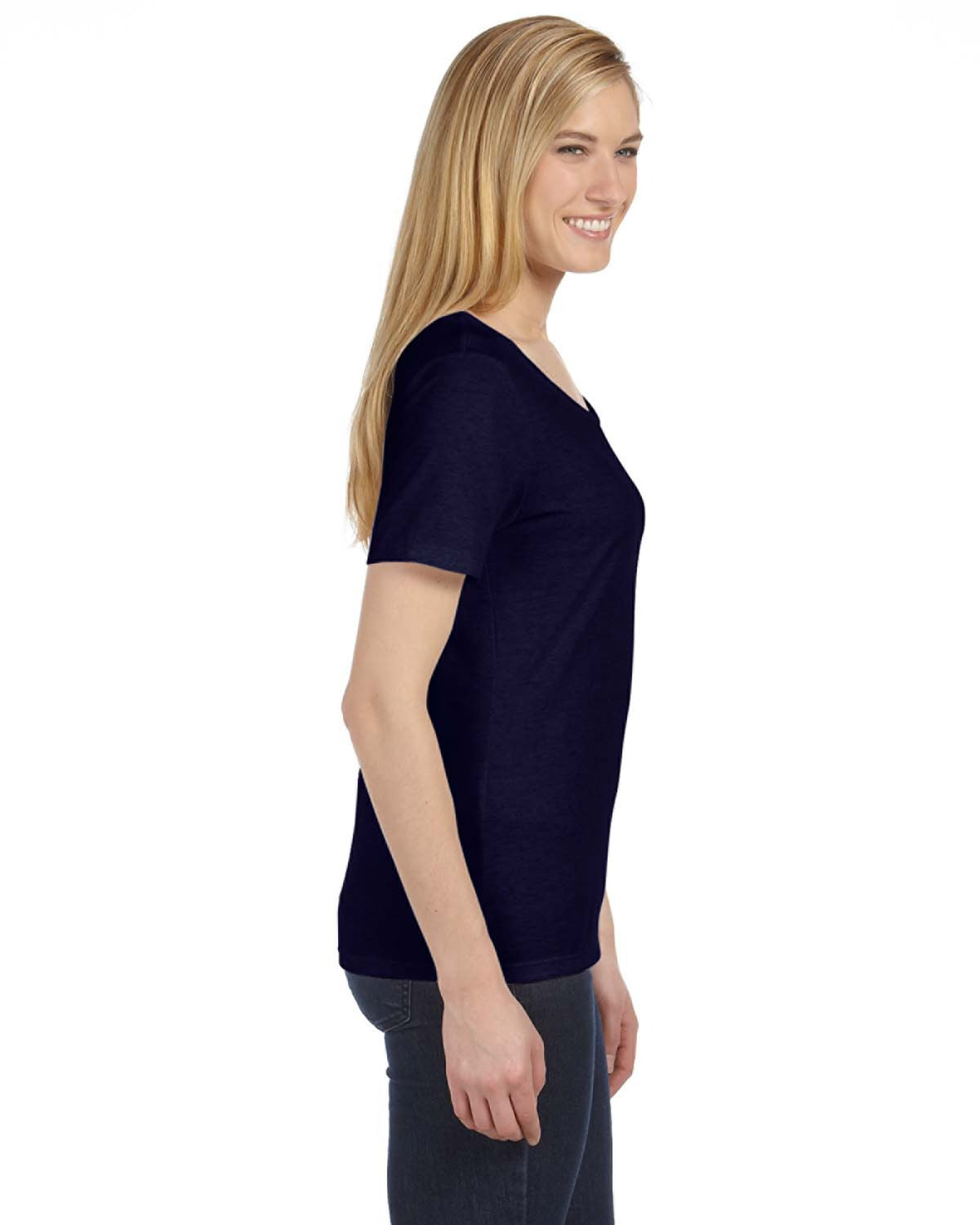 Missy Short-Sleeve Scoop Neck T-Shirt - Navy
