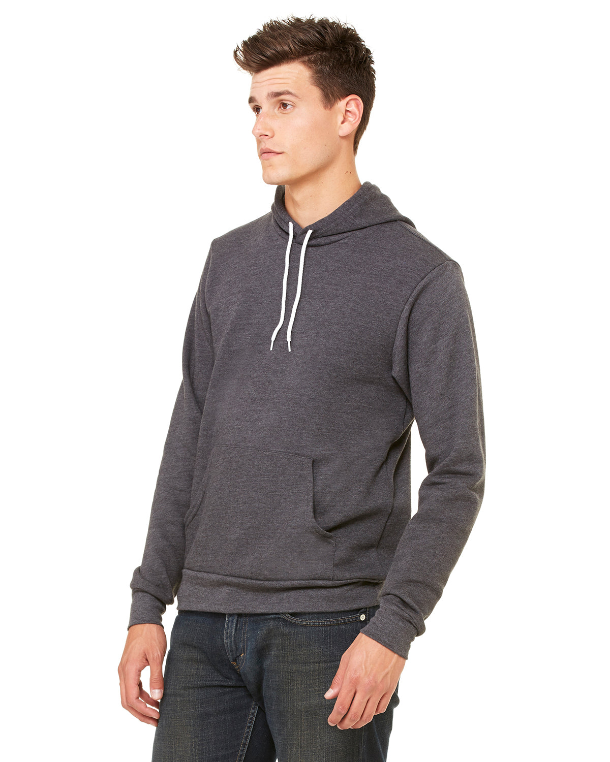 Unisex Sponge Fleece Pullover Hoodie - Heather Dark Gray