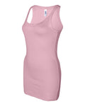 Women's Sheer Mini Rib Thin Strap Tank - Pink
