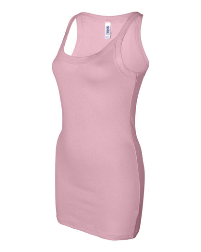 Women's Sheer Mini Rib Thin Strap Tank - Pink