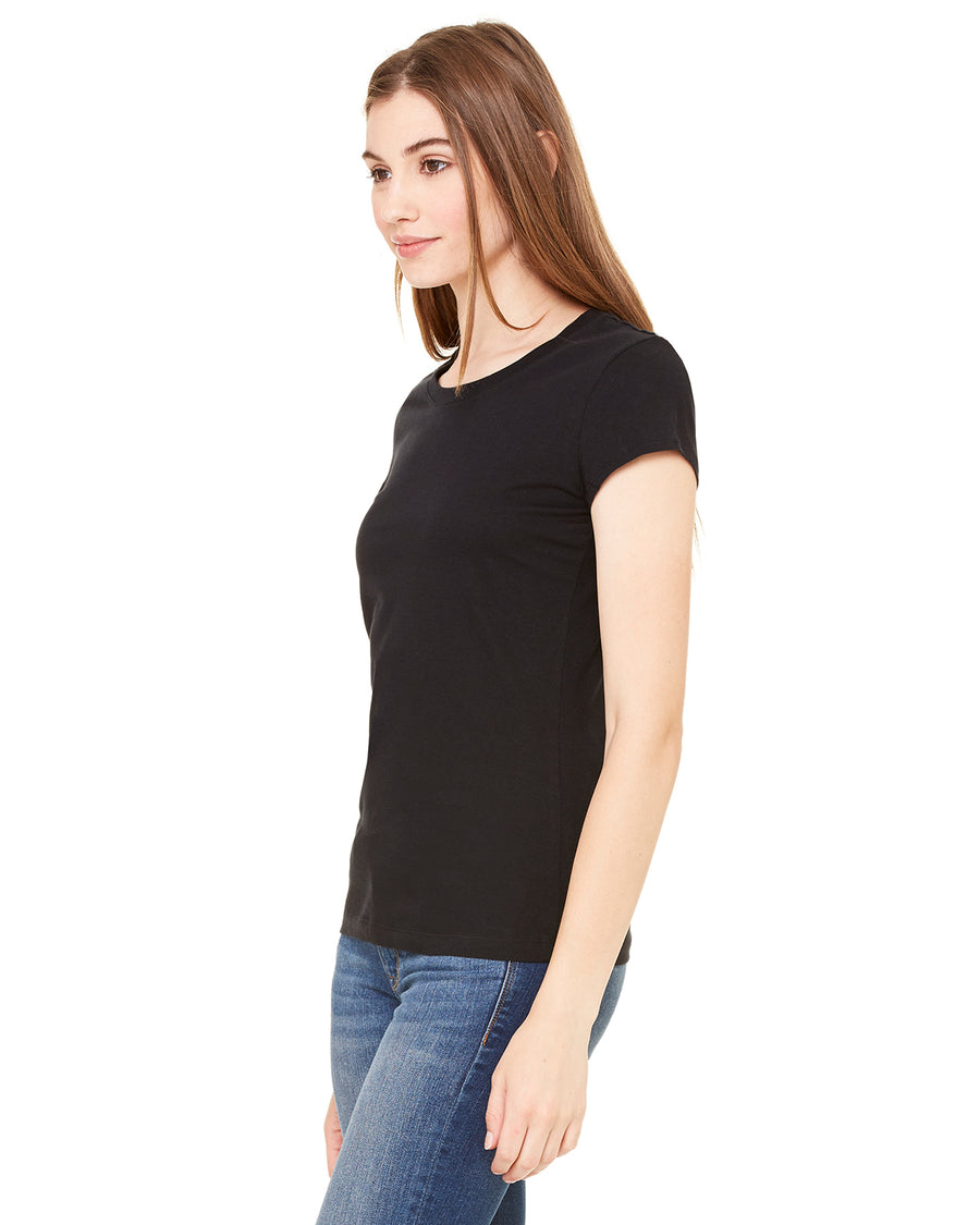 Women's Sheer Mini Rib Short-Sleeve T-Shirt - Black