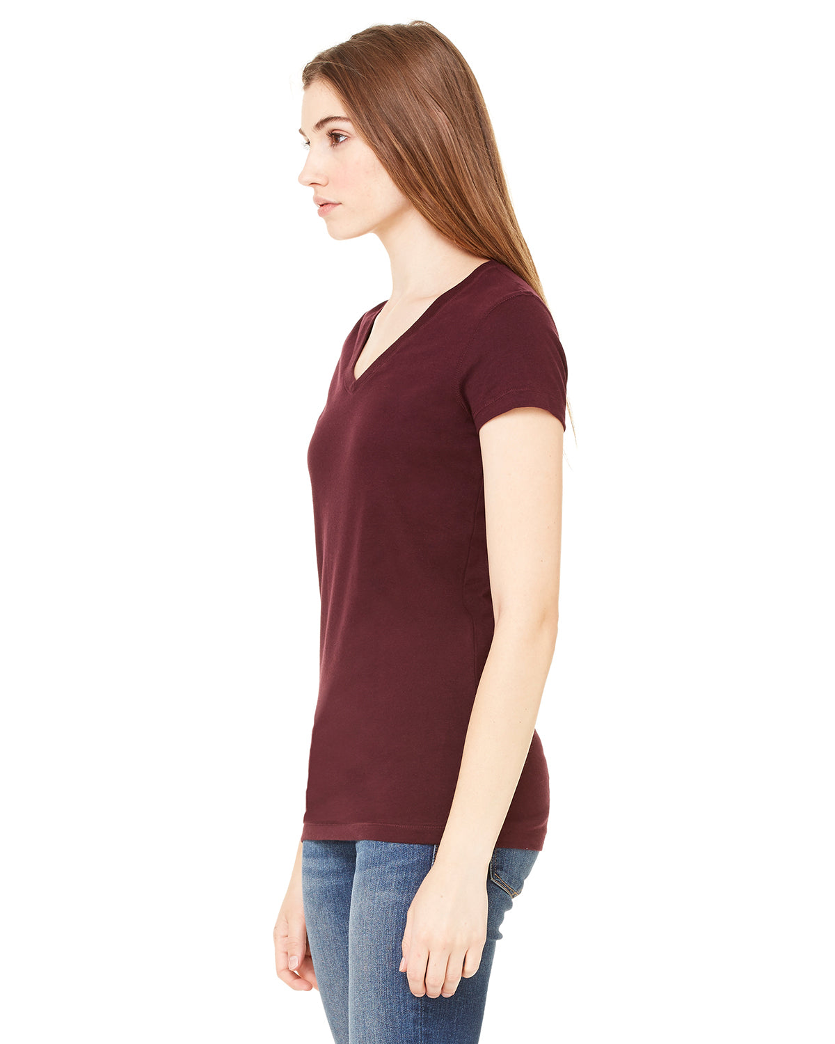 Women's Jersey Short-Sleeve V-Neck T-Shirt - Plum