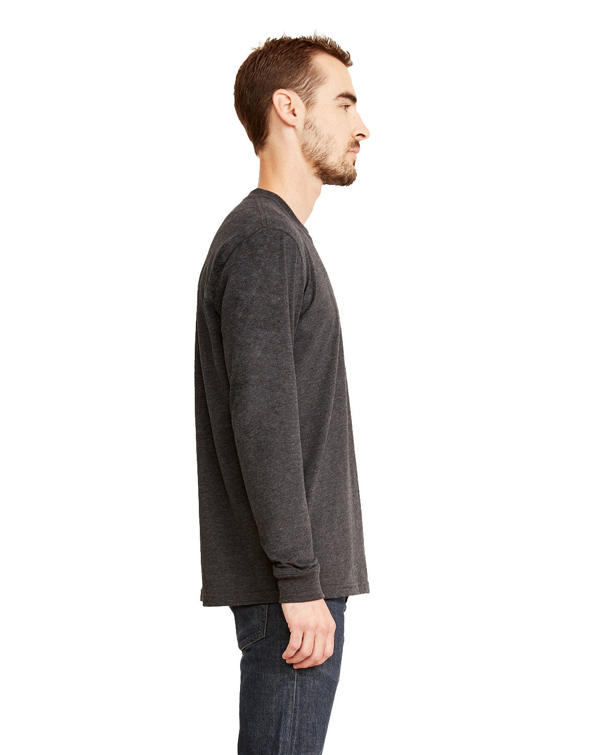 Unisex Sueded Long-Sleeve Crew - Heather Metal
