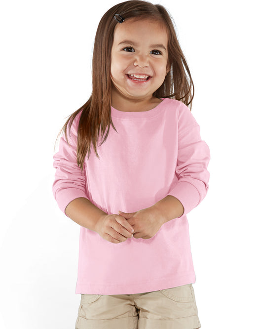 Toddler Long-Sleeve Fine Jersey T-Shirt - Pink