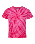 Youth Cyclone Vat-Dyed Pinwheel Short Sleeve T-Shirt - Fuchsia