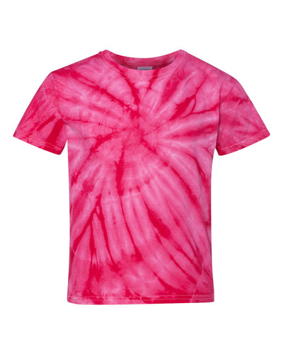 Youth Cyclone Vat-Dyed Pinwheel Short Sleeve T-Shirt - Fuchsia