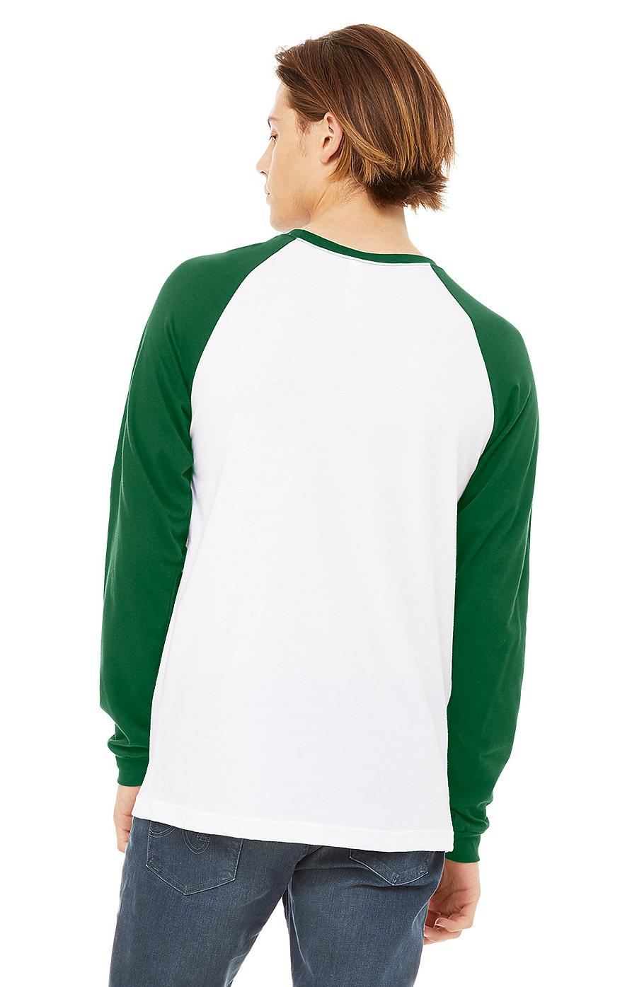 Men's Jersey Long-Sleeve Baseball T-Shirt - White / Kelly