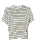 Women's Flowy Boxy T-Shirt - Heather Striped Athletic / White
