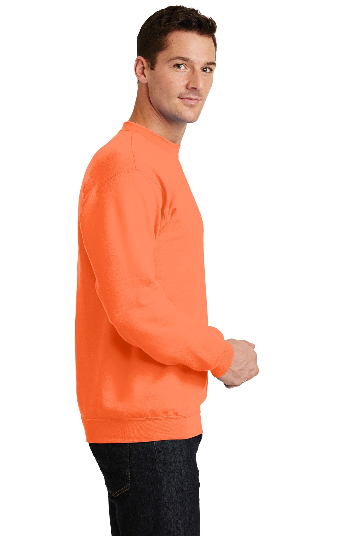 Unisex Core Fleece Crewneck Sweatshirt - Neon Orange