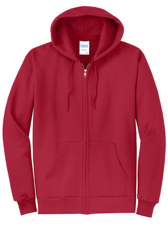 Unisex Core Fleece Full-Zip Hoodie - Red