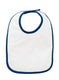 Rabbit Skins RS1004 - Infant Jersey Contrast Trim Velcro™ Bib - White / Navy