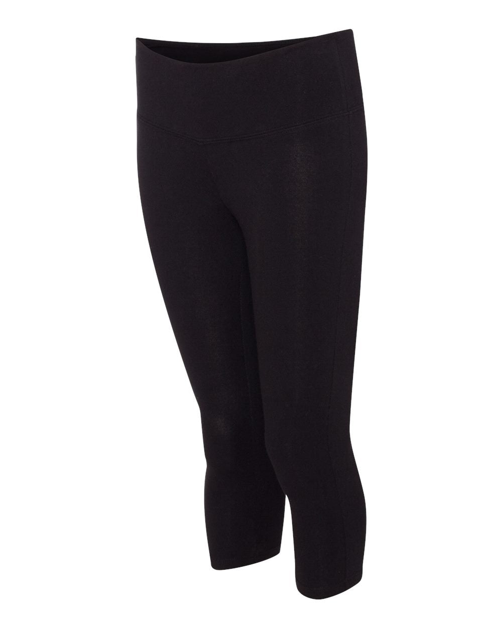 Women's Cotton Spandex Capri Fit Leggings - Black
