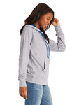 Unisex French Terry Pullover Hoodie - Heather Gray / Royal
