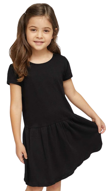 Toddler Baby Rib Dress - Black
