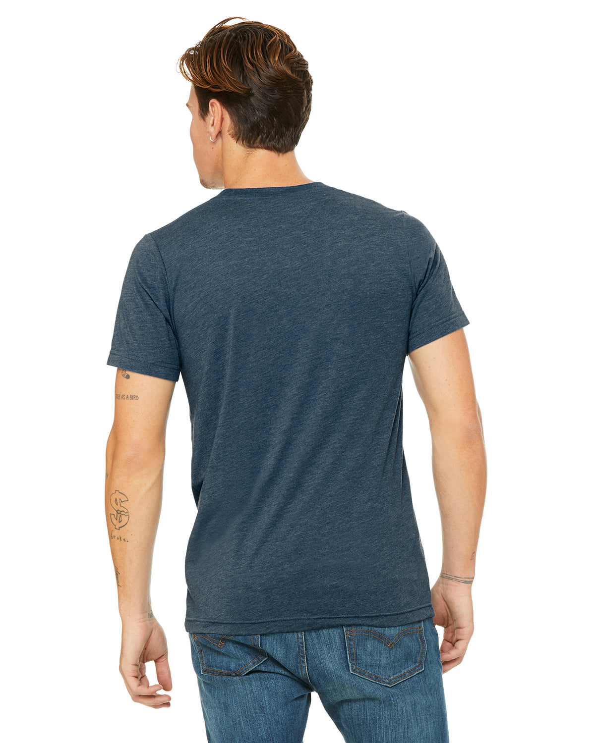 Unisex Triblend V-Neck T-Shirt - Steel Blue Triblend