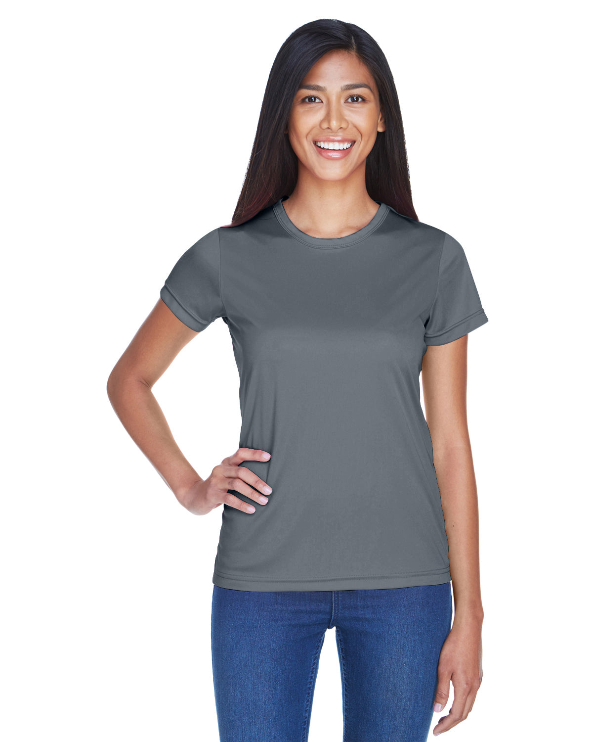 Women's Cool & Dry Sport Performance Interlock T-Shirt - Charcoal