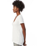 Women's Slinky-Jersey V-Neck T-Shirt - White