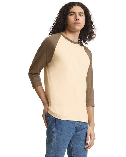 Unisex CVC Raglan T-Shirt - Bone /Heather Army