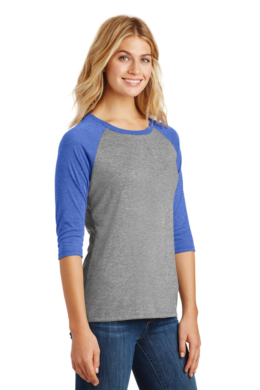 Women's Perfect Tri 3/4-Sleeve Raglan - Royal Fr / Gray Fr