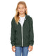 Bella + Canvas 3739Y - Youth Sponge Fleece Full-Zip Hoodie - Heather Forest