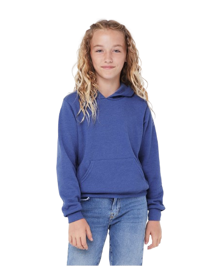 Youth Sponge Fleece Pullover Hoodie - Heather True Royal