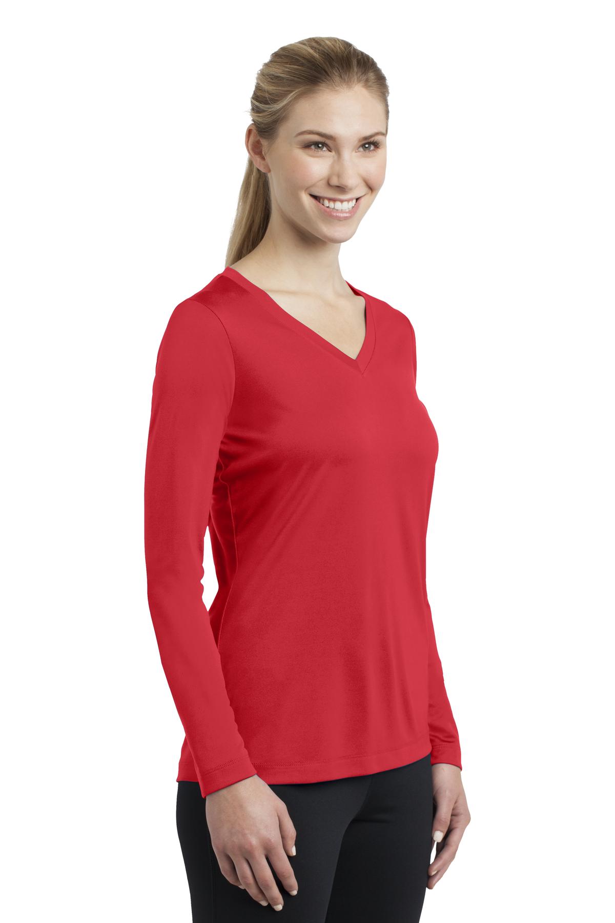 Women's Long Sleeve PosiCharge Competitor V-Neck Tee - True Red