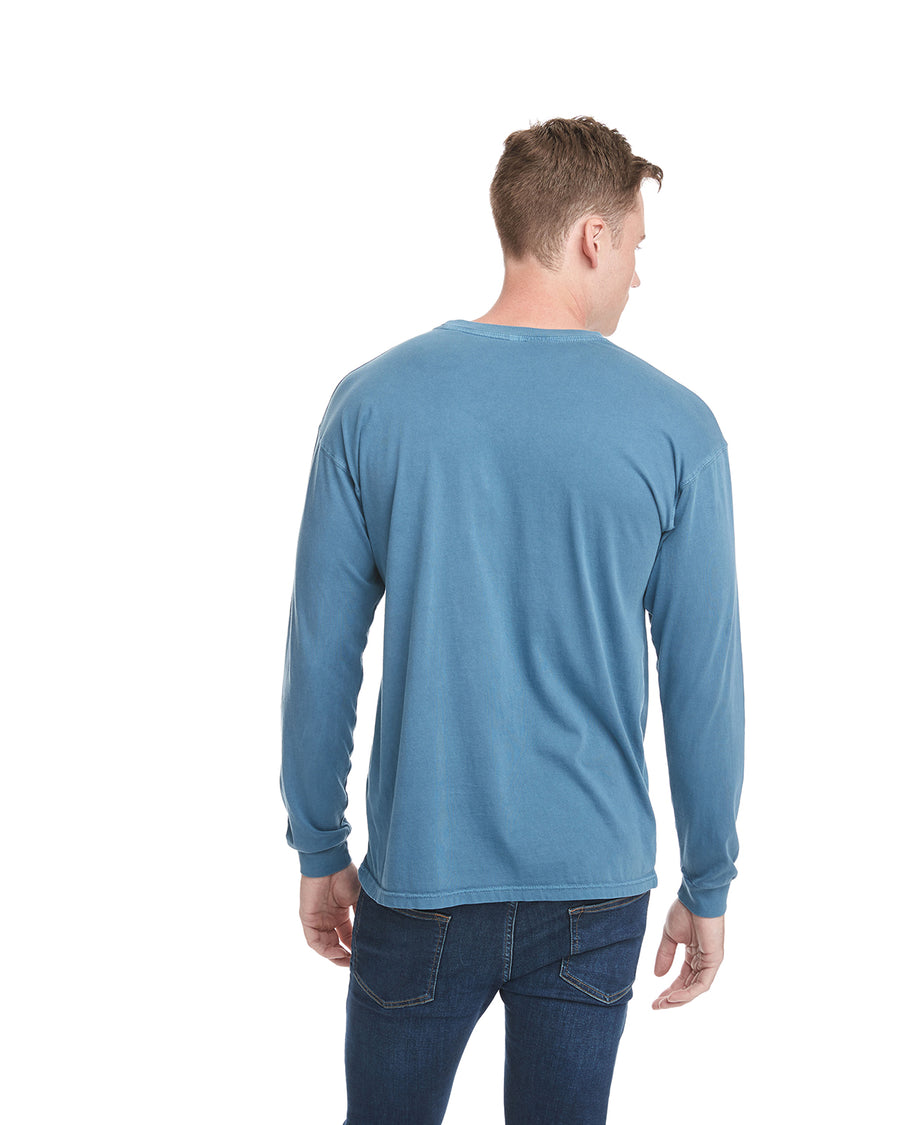 Unisex Inspired Dye Long-Sleeve Crew - Blue Jean