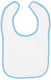 Rabbit Skins 1003 - Infant Contrast Trim Terry Bib - White / Light Blue