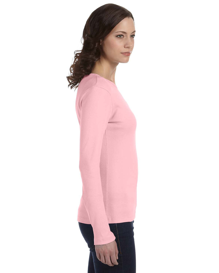 Women's Stretch Rib Long-Sleeve T-Shirt - Pink