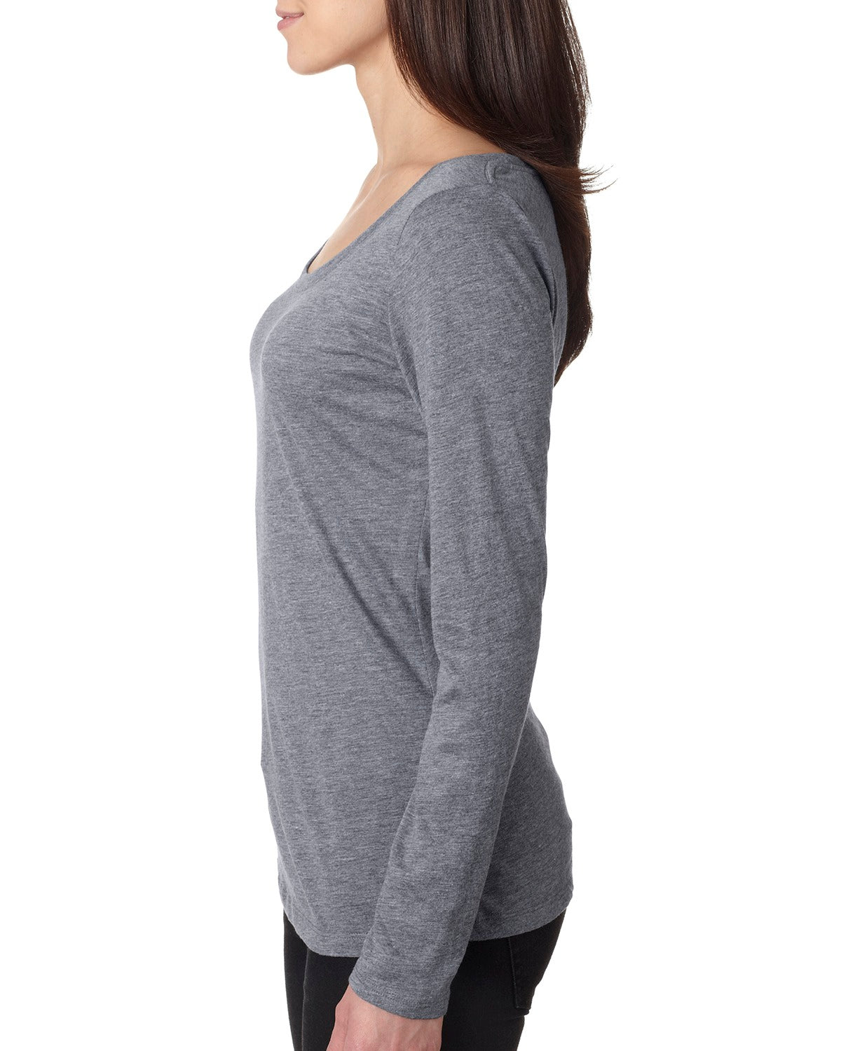 Women's Triblend Long-Sleeve Scoop - Premium Heather